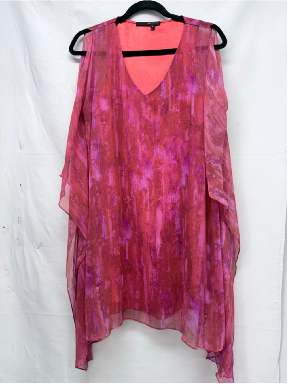 Women's Jay Godfrey Blouse Size 6 Pink Red Silk Dress